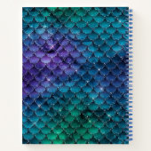 Eleganter Glitzer mermaid 8.5" x 11" Spiral Notebo Notizblock (Rückseite)