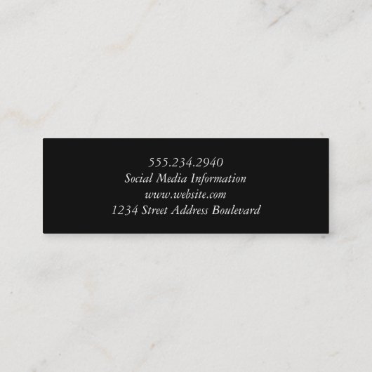 Eleganter Glitzer Mini Visitenkarte (Rückseite)