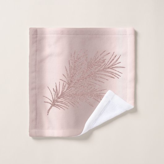 Eleganter Glitzer mit goldener Rose, königlich Badhandtuch Set (Waschlappen)