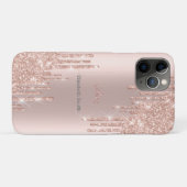 Eleganter Glitzer mit goldener Rose, königlich Case-Mate iPhone Hülle (Rückseite (Horizontal))