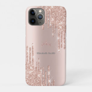 Eleganter Glitzer mit goldener Rose, königlich Case-Mate iPhone Hülle