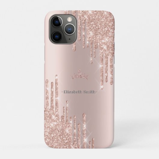 Eleganter Glitzer mit goldener Rose, königlich Case-Mate iPhone Hülle (Rückseite)