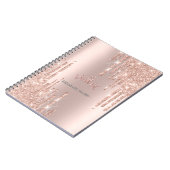 Eleganter Glitzer mit goldener Rose, königlich Notizblock (Linke Seite)