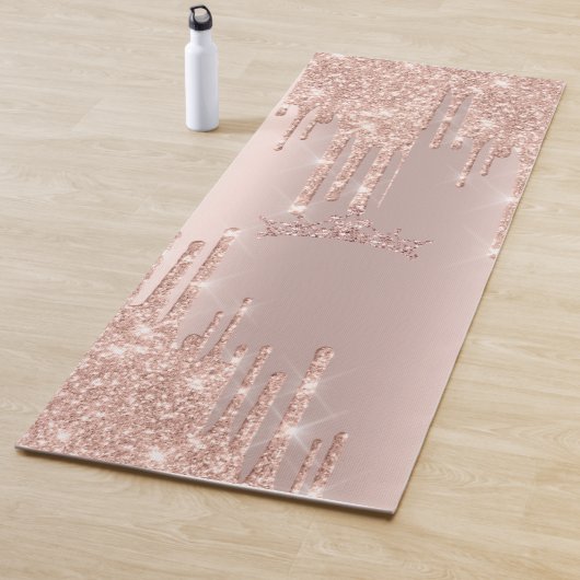 Eleganter Glitzer mit goldener Rose, königlich Yogamatte (Beispiel)