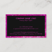 Eleganter Glitzer mit modernen rosa Imitaten Visitenkarte (Rückseite)