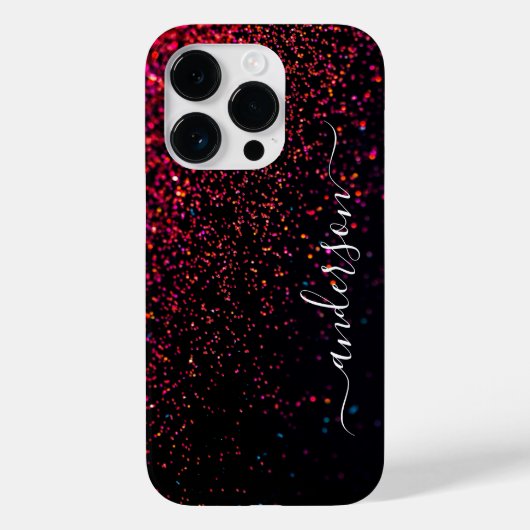 Eleganter Glitzer mit Monogramm Name Case-Mate iPhone Hülle (Rückseite)