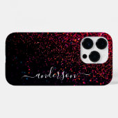 Eleganter Glitzer mit Monogramm Name Case-Mate iPhone Hülle (Rückseite (Horizontal))