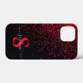 Eleganter Glitzer mit Monogramm Name Case-Mate iPhone Hülle (Rückseite (Horizontal))