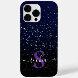 Eleganter Glitzer mit Monogramm Name Case-Mate iPhone 14 Pro Max Hülle