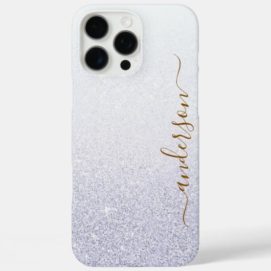 Eleganter Glitzer mit Monogramm Name Case-Mate iPhone Hülle (Rückseite)