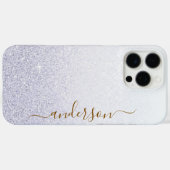 Eleganter Glitzer mit Monogramm Name Case-Mate iPhone Hülle (Rückseite (Horizontal))