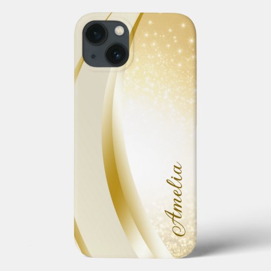 Eleganter Glitzer mit Monogramm Name Case-Mate iPhone Hülle (Rückseite)