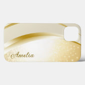 Eleganter Glitzer mit Monogramm Name Case-Mate iPhone Hülle (Rückseite (Horizontal))