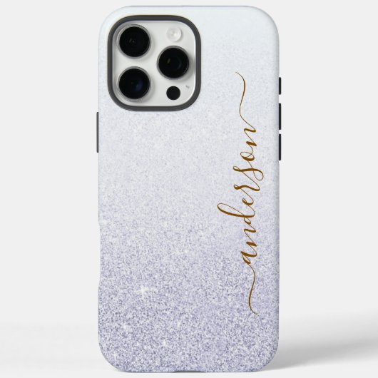 Eleganter Glitzer mit Monogramm Name Case-Mate iPhone Hülle (Rückseite)