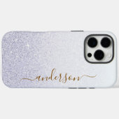 Eleganter Glitzer mit Monogramm Name Case-Mate iPhone Hülle (Rückseite (Horizontal))