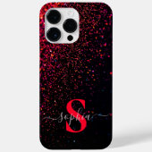 Eleganter Glitzer mit Monogramm Name Case-Mate iPhone Hülle (Rückseite)