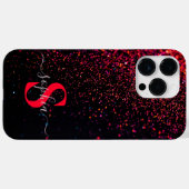 Eleganter Glitzer mit Monogramm Name Case-Mate iPhone Hülle (Rückseite (Horizontal))