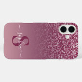 Eleganter Glitzer mit Monogramm Name Case-Mate iPhone Hülle (Rückseite (Horizontal))