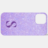 Eleganter Glitzer mit Monogramm Name Case-Mate iPhone Hülle (Rückseite / Rechts)