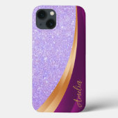 Eleganter Glitzer mit Monogramm Name Case-Mate iPhone Hülle (Rückseite)