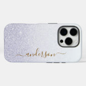 Eleganter Glitzer mit Monogramm Name Case-Mate iPhone Hülle (Rückseite (Horizontal))