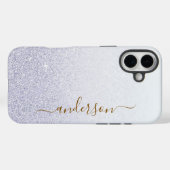 Eleganter Glitzer mit Monogramm Name Case-Mate iPhone Hülle (Rückseite (Horizontal))