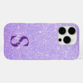 Eleganter Glitzer mit Monogramm Name Case-Mate iPhone Hülle (Rückseite (Horizontal))