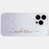 Eleganter Glitzer mit Monogramm Name Case-Mate iPhone Hülle (Rückseite (Horizontal))
