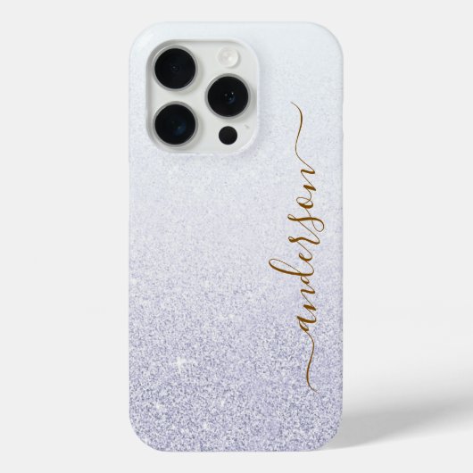 Eleganter Glitzer mit Monogramm Name Case-Mate iPhone Hülle (Rückseite)