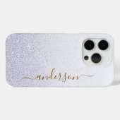 Eleganter Glitzer mit Monogramm Name Case-Mate iPhone Hülle (Rückseite (Horizontal))