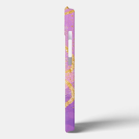 Eleganter Glitzer mit Monogramm Name Case-Mate iPhone Hülle (Rückseite / Links)