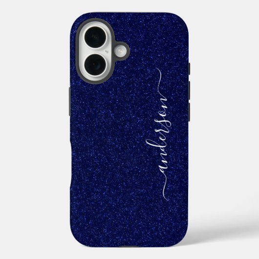 Eleganter Glitzer mit Monogramm Name Case-Mate iPhone Hülle (Rückseite)