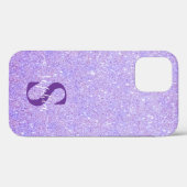 Eleganter Glitzer mit Monogramm Name Case-Mate iPhone Hülle (Rückseite (Horizontal))