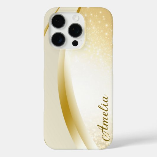 Eleganter Glitzer mit Monogramm Name Case-Mate iPhone Hülle (Rückseite)