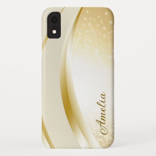 Eleganter Glitzer mit Monogramm Name Case-Mate iPhone Hülle (Rückseite)