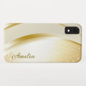 Eleganter Glitzer mit Monogramm Name Case-Mate iPhone Hülle (Rückseite (Horizontal))