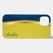 Eleganter Glitzer mit Monogramm Name Case-Mate iPhone Hülle (Rückseite (Horizontal))