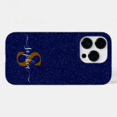 Eleganter Glitzer mit Monogramm Name Case-Mate iPhone Hülle (Rückseite (Horizontal))