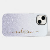 Eleganter Glitzer mit Monogramm Name Case-Mate iPhone Hülle (Rückseite (Horizontal))