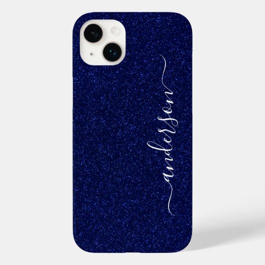Eleganter Glitzer mit Monogramm Name Case-Mate iPhone Hülle (Rückseite)