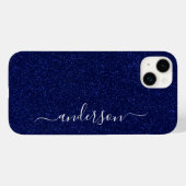Eleganter Glitzer mit Monogramm Name Case-Mate iPhone Hülle (Rückseite (Horizontal))