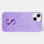 Eleganter Glitzer mit Monogramm Name Case-Mate iPhone Hülle (Rückseite (Horizontal))