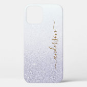 Eleganter Glitzer mit Monogramm Name Case-Mate iPhone Hülle (Rückseite)