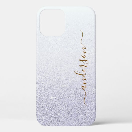 Eleganter Glitzer mit Monogramm Name Case-Mate iPhone Hülle (Rückseite)