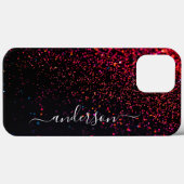 Eleganter Glitzer mit Monogramm Name Case-Mate iPhone Hülle (Rückseite (Horizontal))
