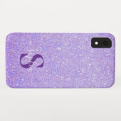 Eleganter Glitzer mit Monogramm Name Case-Mate iPhone Hülle (Rückseite (Horizontal))