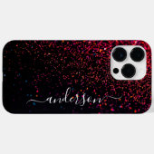Eleganter Glitzer mit Monogramm Name Case-Mate iPhone Hülle (Rückseite (Horizontal))