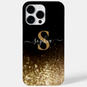 Eleganter Glitzer mit Monogramm Name Case-Mate iPhone Hülle (Rückseite)
