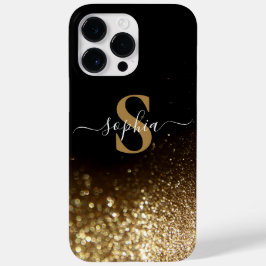 Eleganter Glitzer mit Monogramm Name Case-Mate iPhone 14 Pro Max Hülle