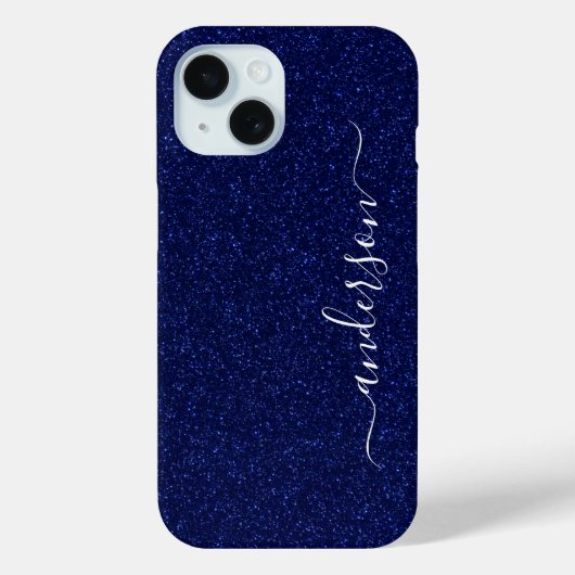 Eleganter Glitzer mit Monogramm Name Case-Mate iPhone Hülle (Rückseite)